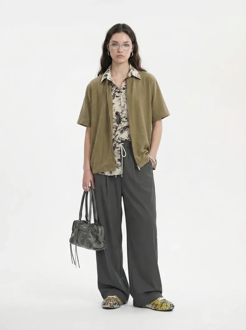 Street Plaid Quick-Dry Cooling Pants on model, image 2