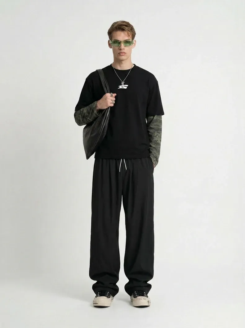 Street Plaid Quick-Dry Cooling Pants on model, image 4