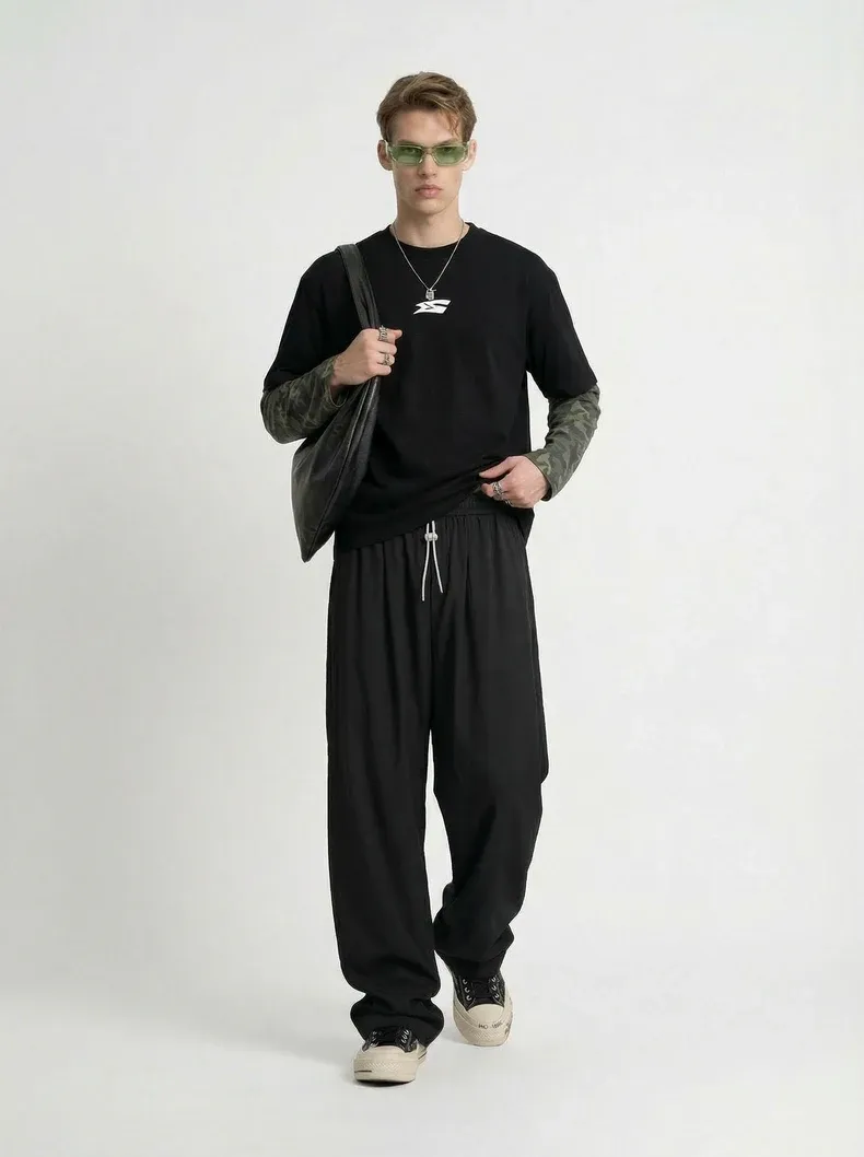 Street Plaid Quick-Dry Cooling Pants on model, image 5