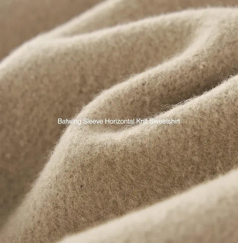 Batwing Horizontal-Knit Sweatshirt on model, image 1