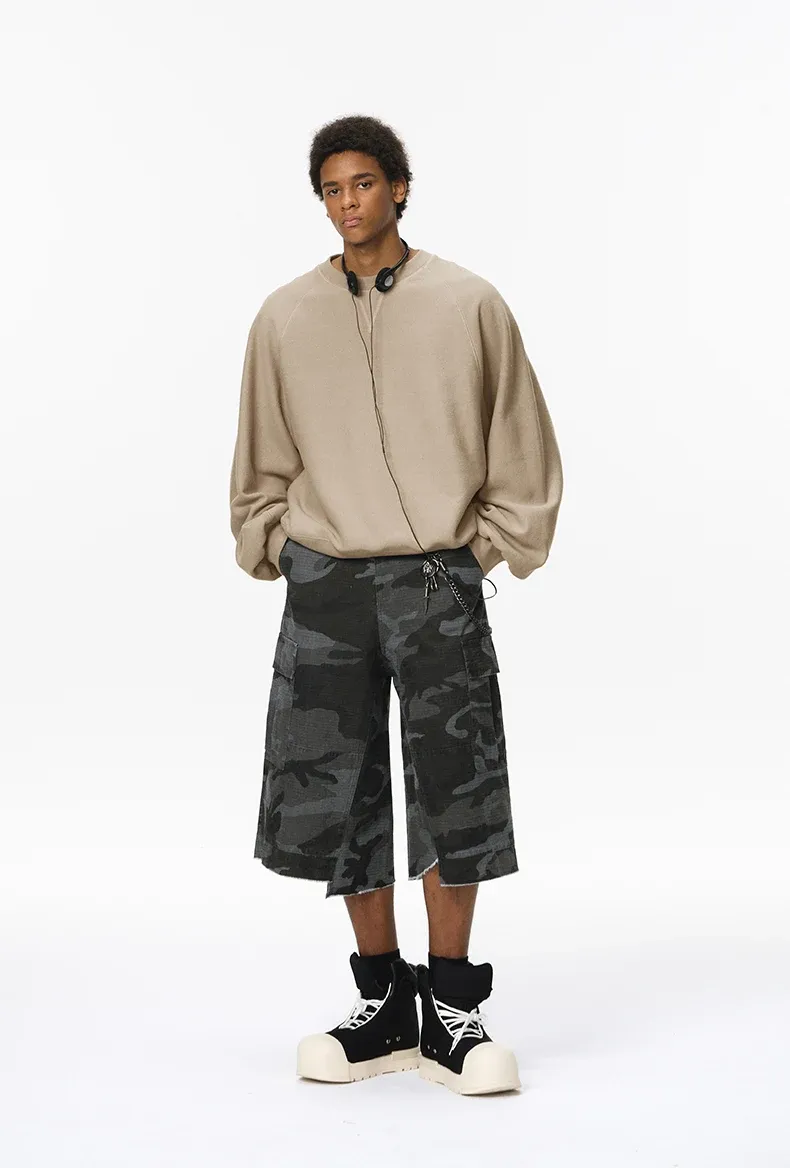 Batwing Horizontal-Knit Sweatshirt on model, image 3