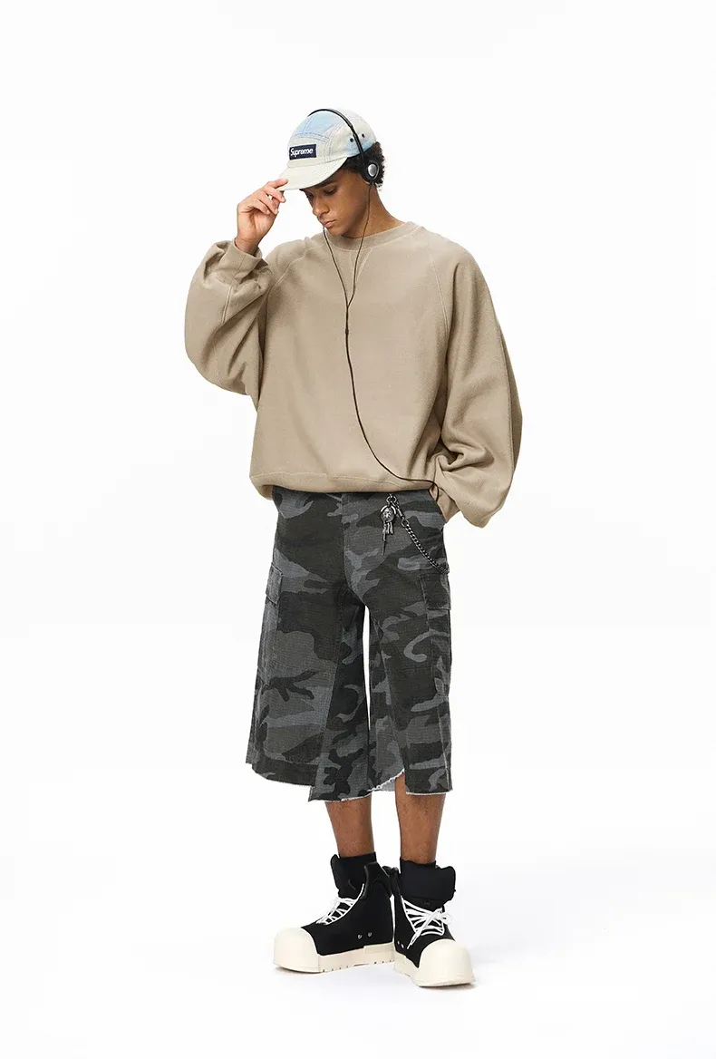 Batwing Horizontal-Knit Sweatshirt on model, image 4