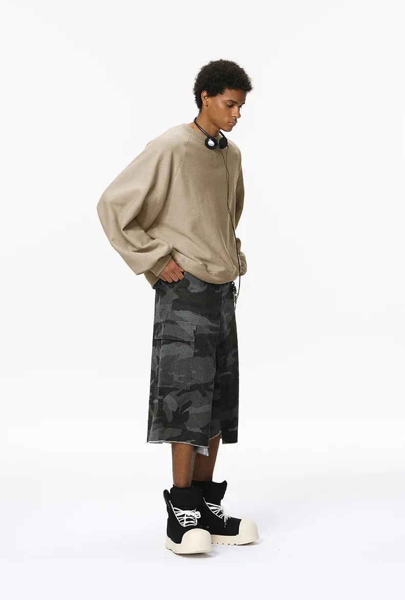 Batwing Horizontal-Knit Sweatshirt on model, image 5