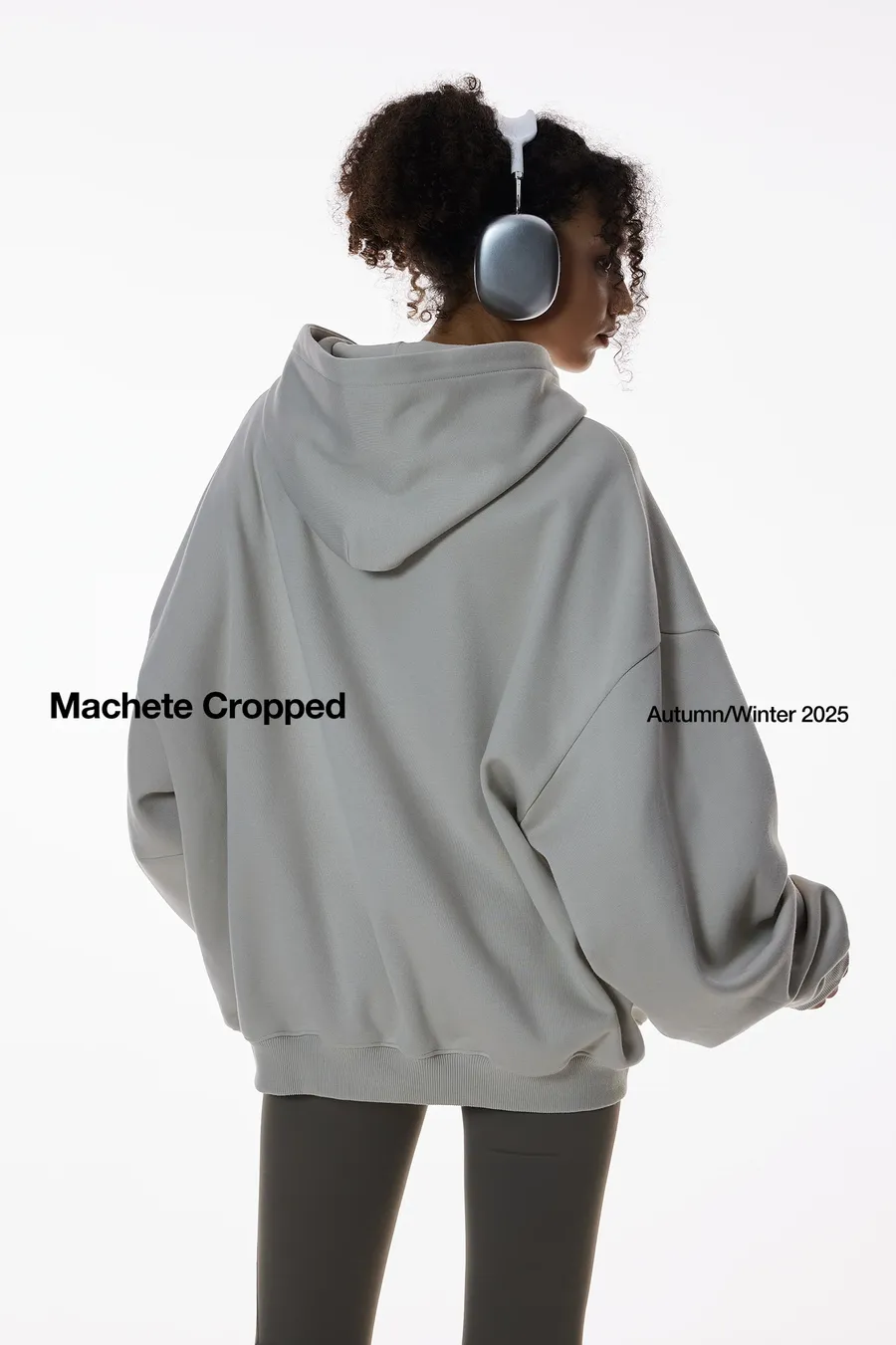 Scimitar Cropped Hoodie on model, image 3