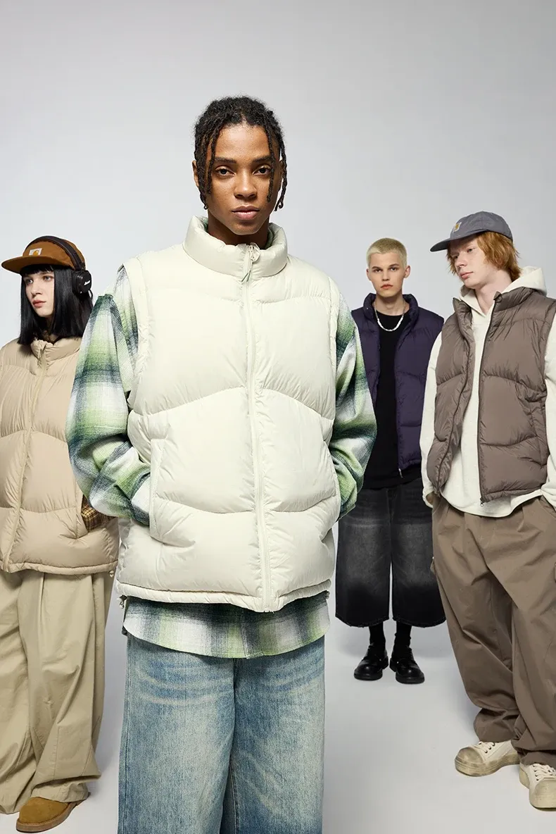 Lightweight Packable Puffer Down Vest on model, image 5